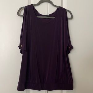 Purple Blouse cold shoulder style